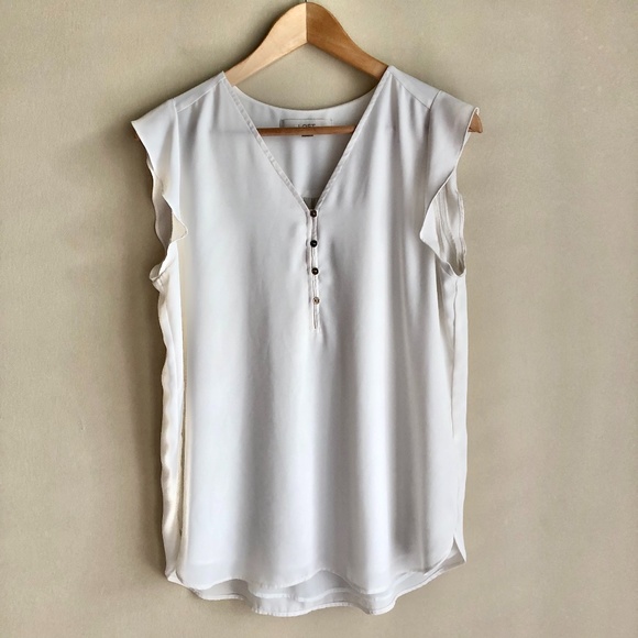 white flowy top short sleeve